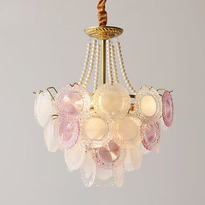 Elegant Rainbow Chandelier with Dimmable LED Lights and Crystal Accent