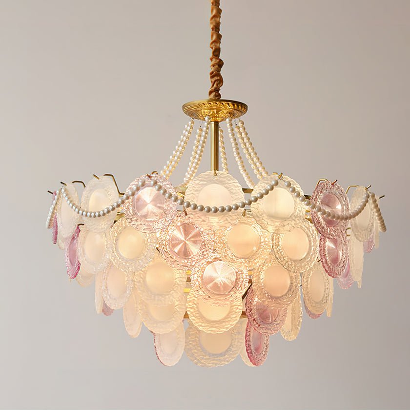 Elegant Rainbow Chandelier with Dimmable LED Lights and Crystal Accent