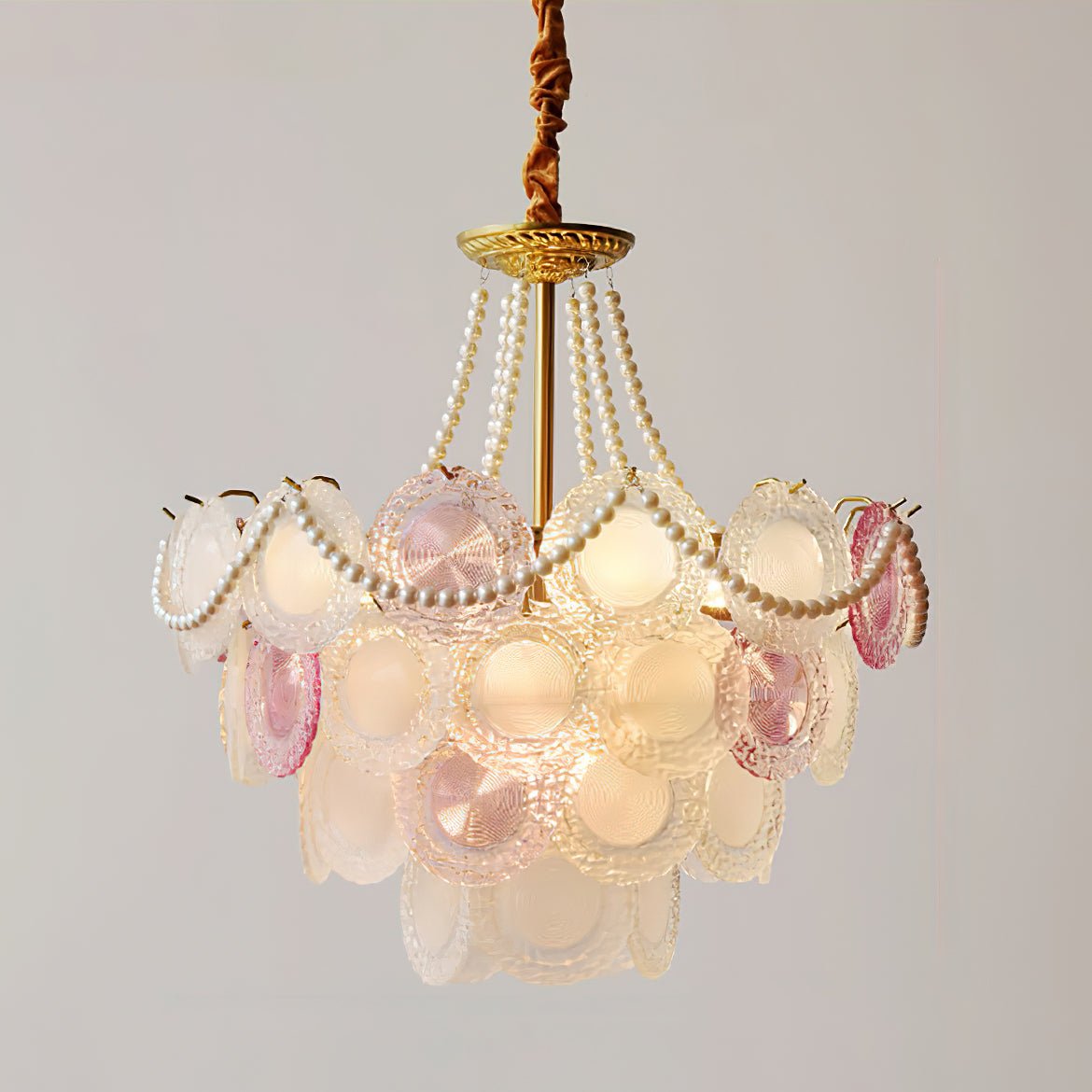 Elegant Rainbow Chandelier with Dimmable LED Lights and Crystal Accent