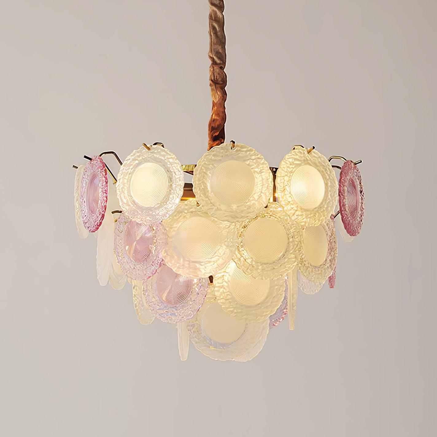 Elegant Rainbow Chandelier with Dimmable LED Lights and Crystal Accent
