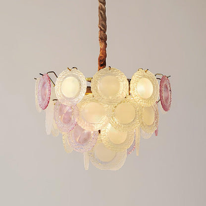 Elegant Rainbow Chandelier with Dimmable LED Lights and Crystal Accent