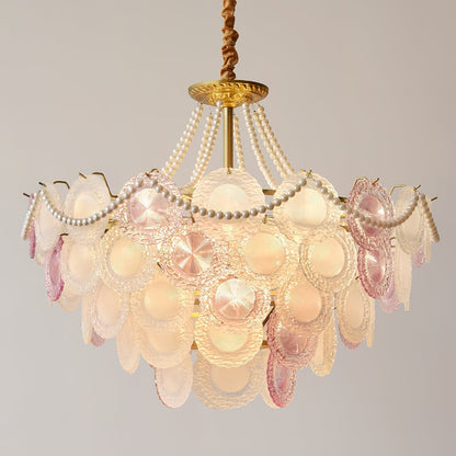 Elegant Rainbow Chandelier with Dimmable LED Lights and Crystal Accent