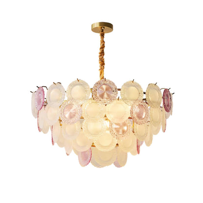 Elegant Rainbow Chandelier with Dimmable LED Lights and Crystal Accent