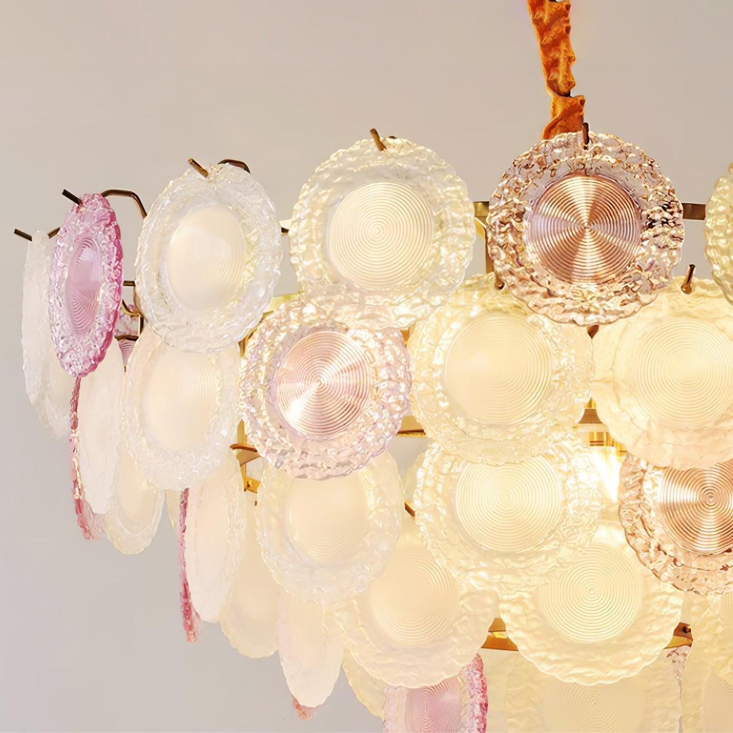 Elegant Rainbow Chandelier with Dimmable LED Lights and Crystal Accent