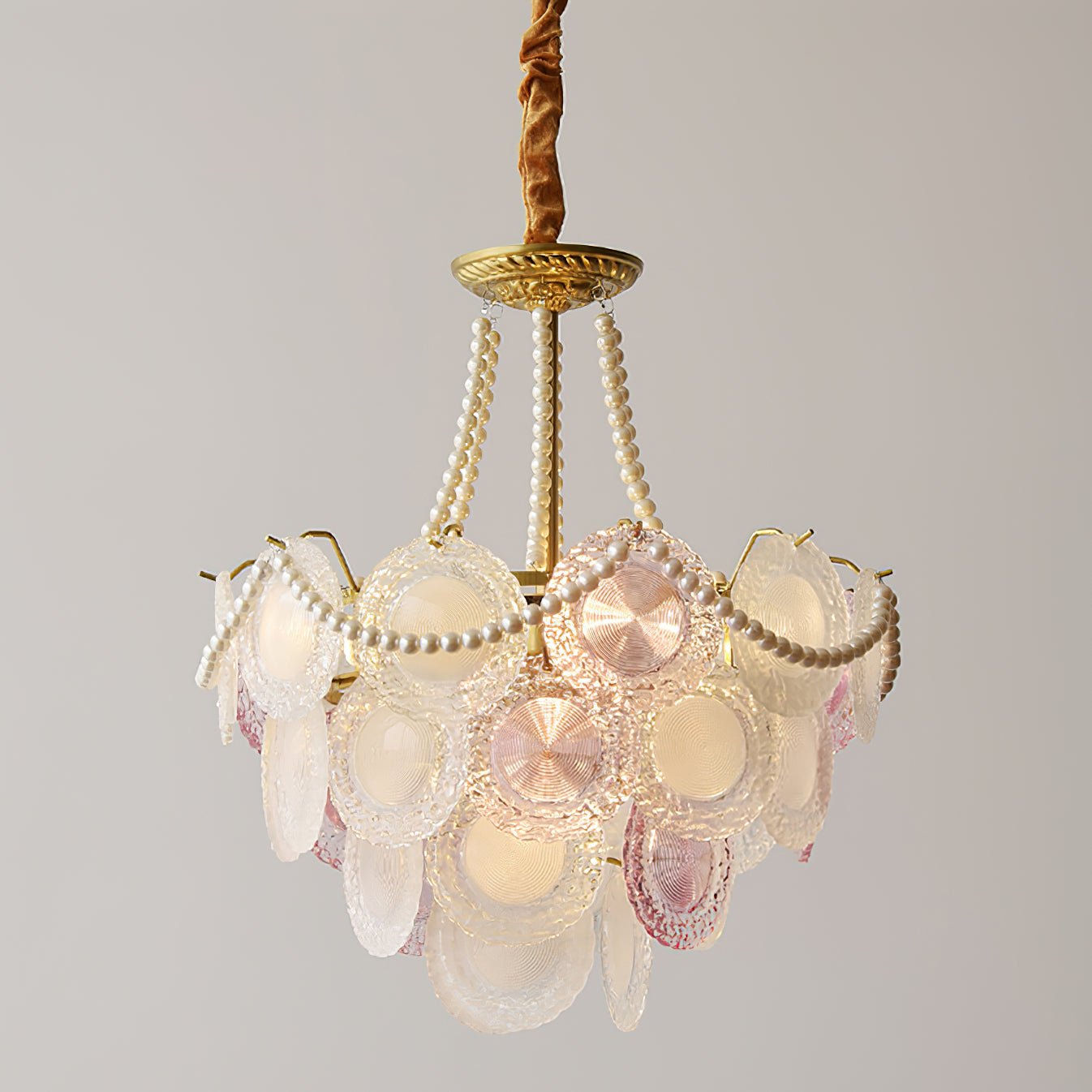 Elegant Rainbow Chandelier with Dimmable LED Lights and Crystal Accent