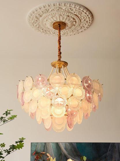Elegant Rainbow Chandelier with Dimmable LED Lights and Crystal Accent