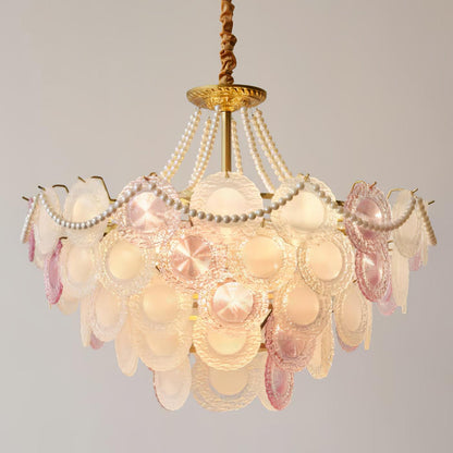 Elegant Rainbow Chandelier with Dimmable LED Lights and Crystal Accent