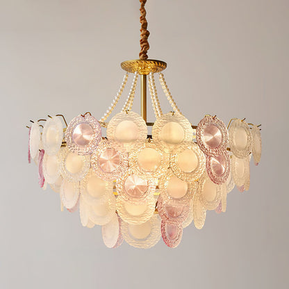 Elegant Rainbow Chandelier with Dimmable LED Lights and Crystal Accent