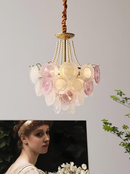 Elegant Rainbow Chandelier with Dimmable LED Lights and Crystal Accent