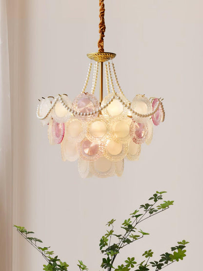 Elegant Rainbow Chandelier with Dimmable LED Lights and Crystal Accent