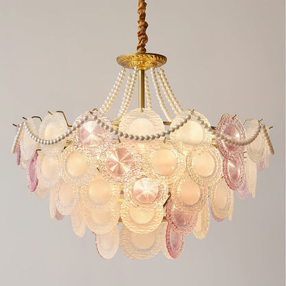 Elegant Rainbow Chandelier with Dimmable LED Lights and Crystal Accent