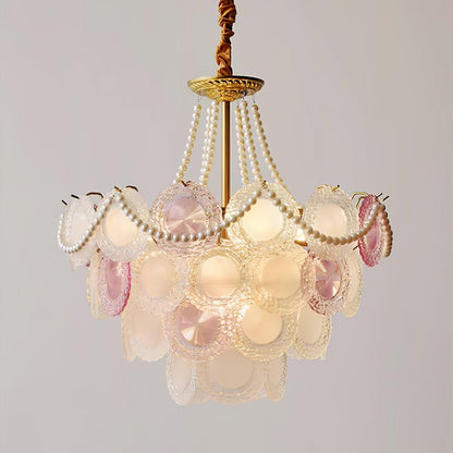 Elegant Rainbow Chandelier with Dimmable LED Lights and Crystal Accent