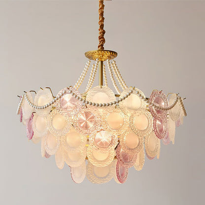 Elegant Rainbow Chandelier with Dimmable LED Lights and Crystal Accent