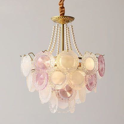 Elegant Rainbow Chandelier with Dimmable LED Lights and Crystal Accent