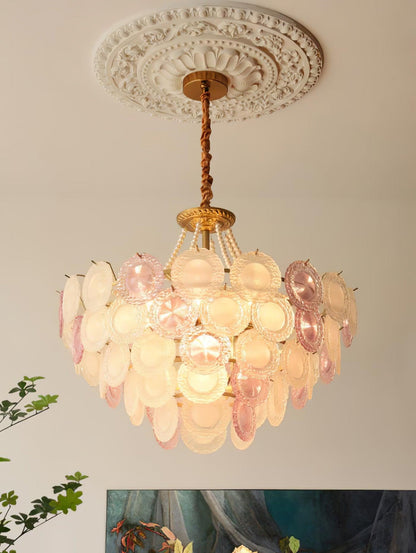 Elegant Rainbow Chandelier with Dimmable LED Lights and Crystal Accent