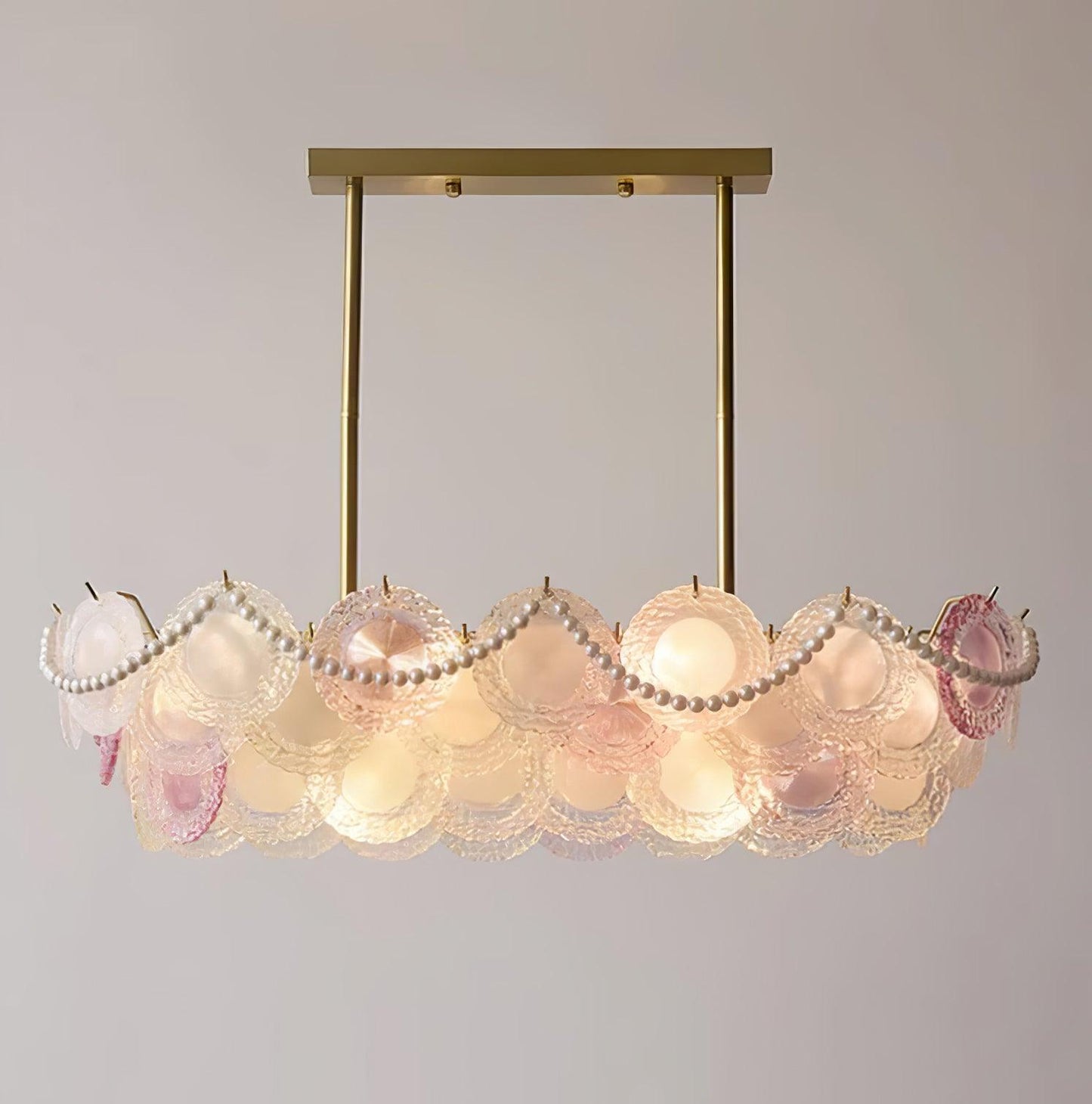 Elegant Rainbow Chandelier with Dimmable LED Lights and Crystal Accent