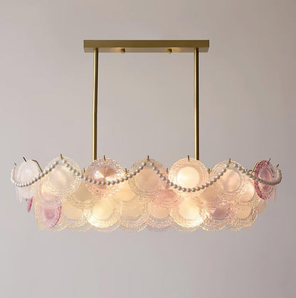 Elegant Rainbow Chandelier with Dimmable LED Lights and Crystal Accent
