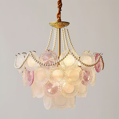 Elegant Rainbow Chandelier with Dimmable LED Lights and Crystal Accent