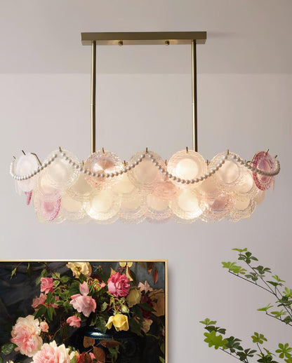 Elegant Rainbow Chandelier with Dimmable LED Lights and Crystal Accent