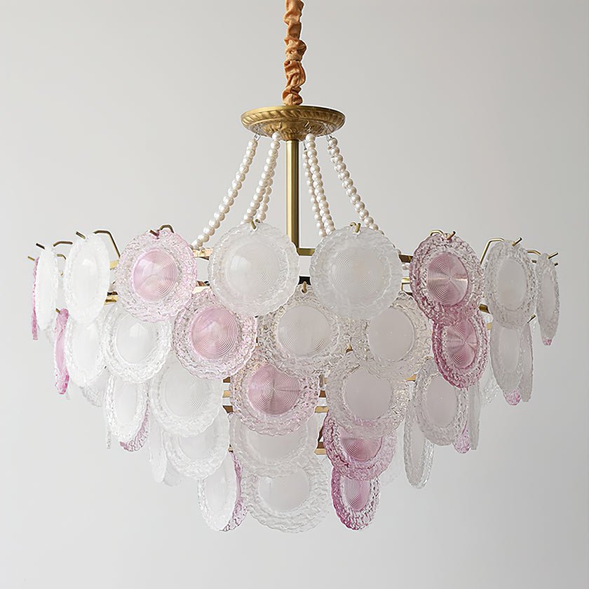Elegant Rainbow Chandelier with Dimmable LED Lights and Crystal Accent