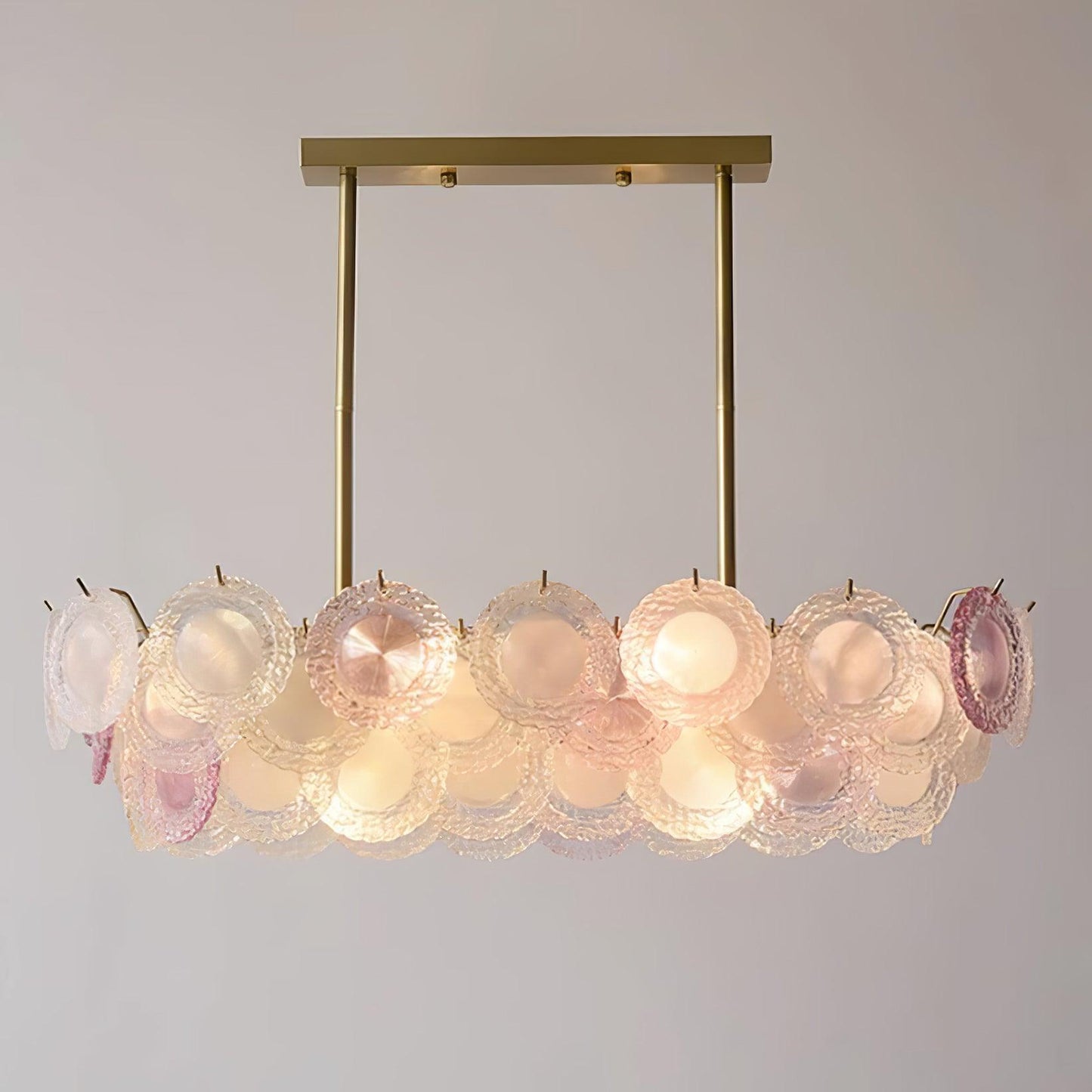 Elegant Rainbow Chandelier with Dimmable LED Lights and Crystal Accent