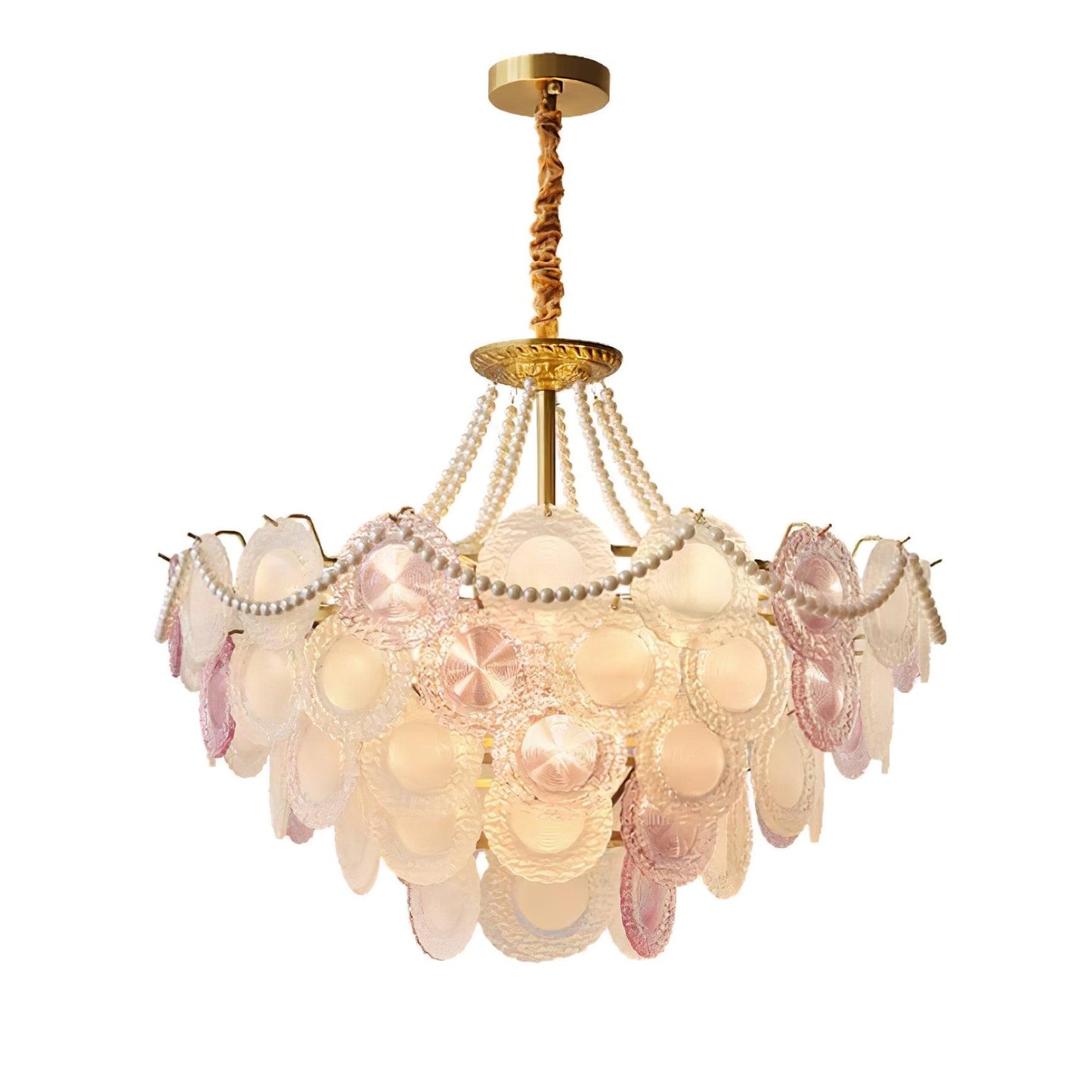 Elegant Rainbow Chandelier with Dimmable LED Lights and Crystal Accent