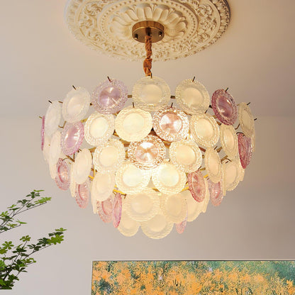 Elegant Rainbow Chandelier with Dimmable LED Lights and Crystal Accent