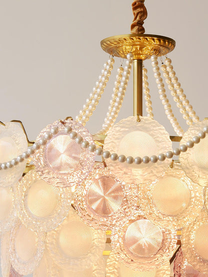 Elegant Rainbow Chandelier with Dimmable LED Lights and Crystal Accent