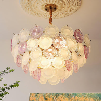 Elegant Rainbow Chandelier with Dimmable LED Lights and Crystal Accent