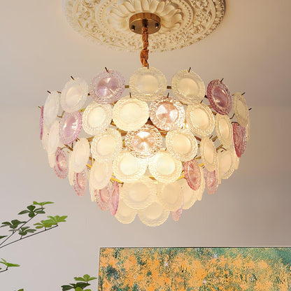 Elegant Rainbow Chandelier with Dimmable LED Lights and Crystal Accent