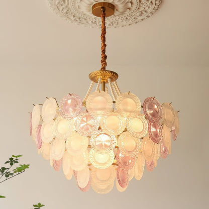 Elegant Rainbow Chandelier with Dimmable LED Lights and Crystal Accent