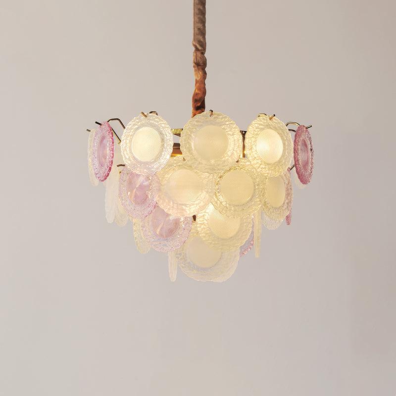Elegant Rainbow Chandelier with Dimmable LED Lights and Crystal Accent