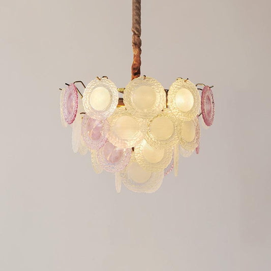 Elegant Rainbow Chandelier with Dimmable LED Lights and Crystal Accent