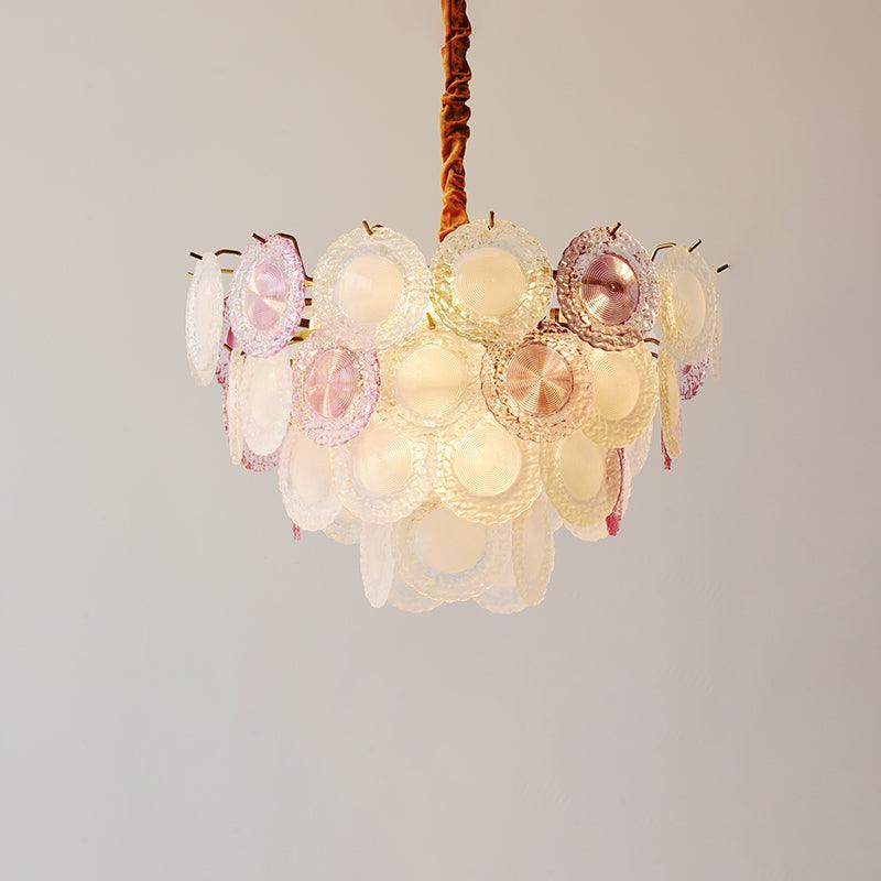 Elegant Rainbow Chandelier with Dimmable LED Lights and Crystal Accent
