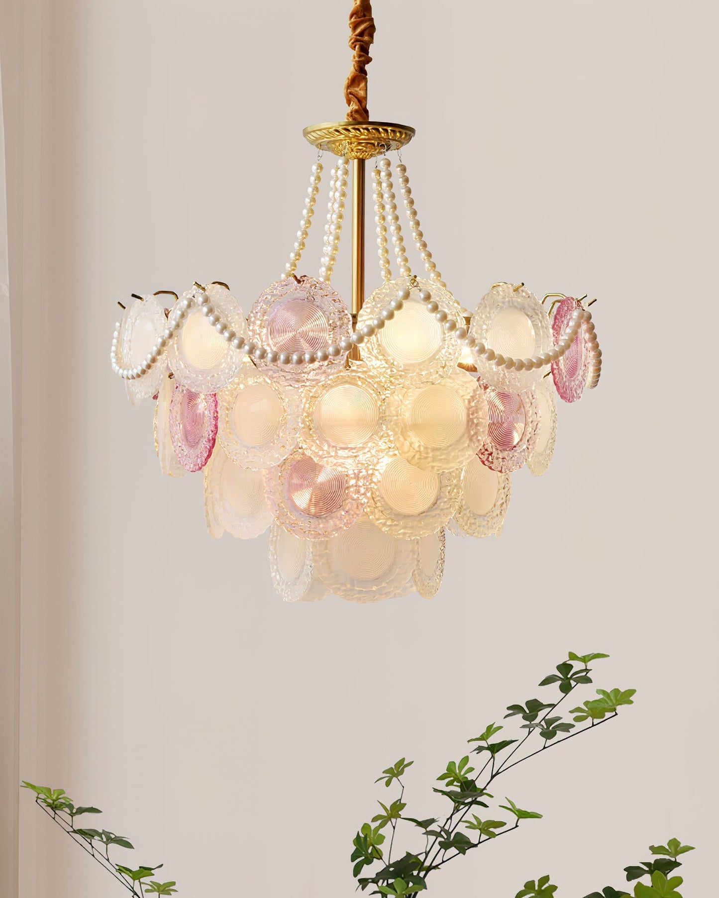 Elegant Rainbow Chandelier with Dimmable LED Lights and Crystal Accent