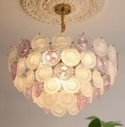 Elegant Rainbow Chandelier with Dimmable LED Lights and Crystal Accent