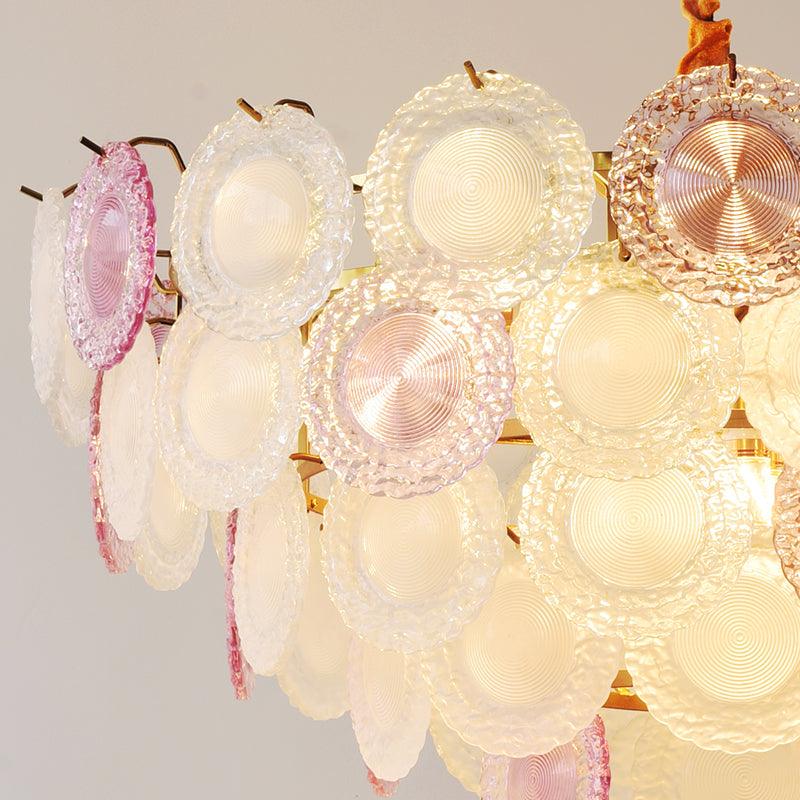 Elegant Rainbow Chandelier with Dimmable LED Lights and Crystal Accent