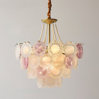 Elegant Rainbow Chandelier with Dimmable LED Lights and Crystal Accent