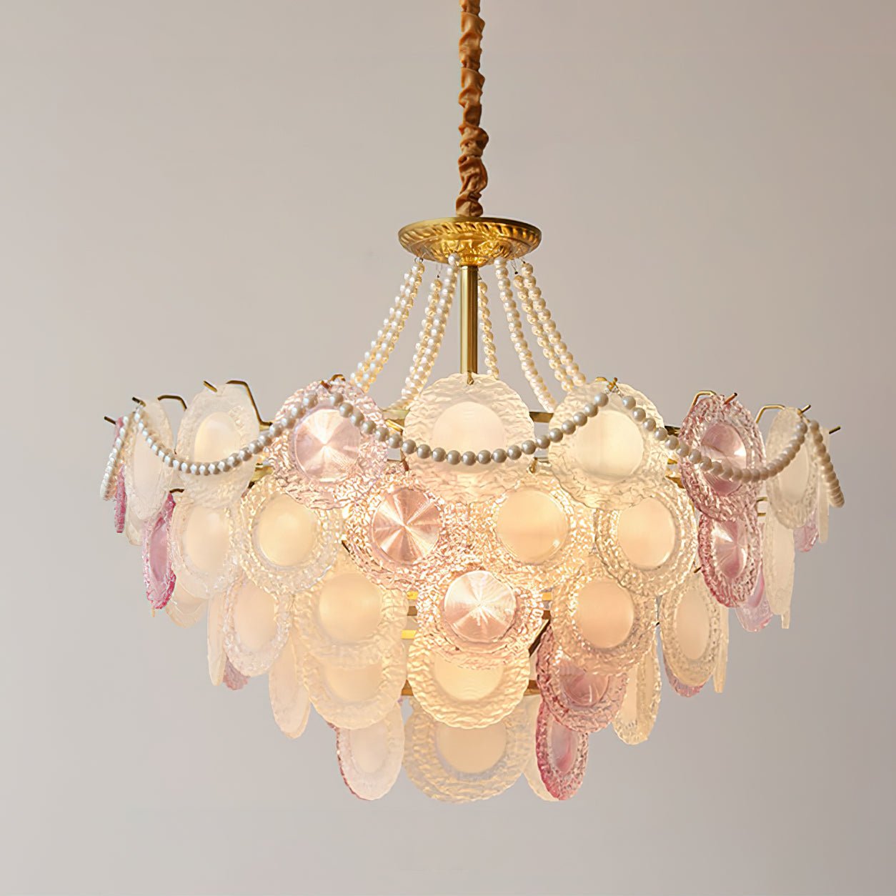 Elegant Rainbow Chandelier with Dimmable LED Lights and Crystal Accent