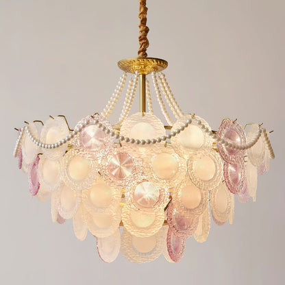 Elegant Rainbow Chandelier with Dimmable LED Lights and Crystal Accent