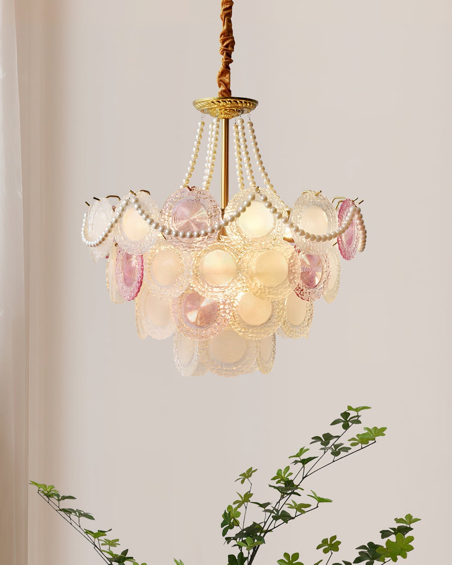 Elegant Rainbow Chandelier with Dimmable LED Lights and Crystal Accent