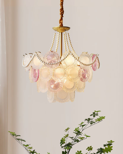 Elegant Rainbow Chandelier with Dimmable LED Lights and Crystal Accent