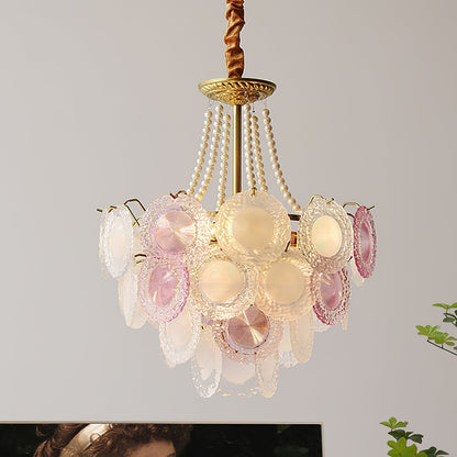 Elegant Rainbow Chandelier with Dimmable LED Lights and Crystal Accent