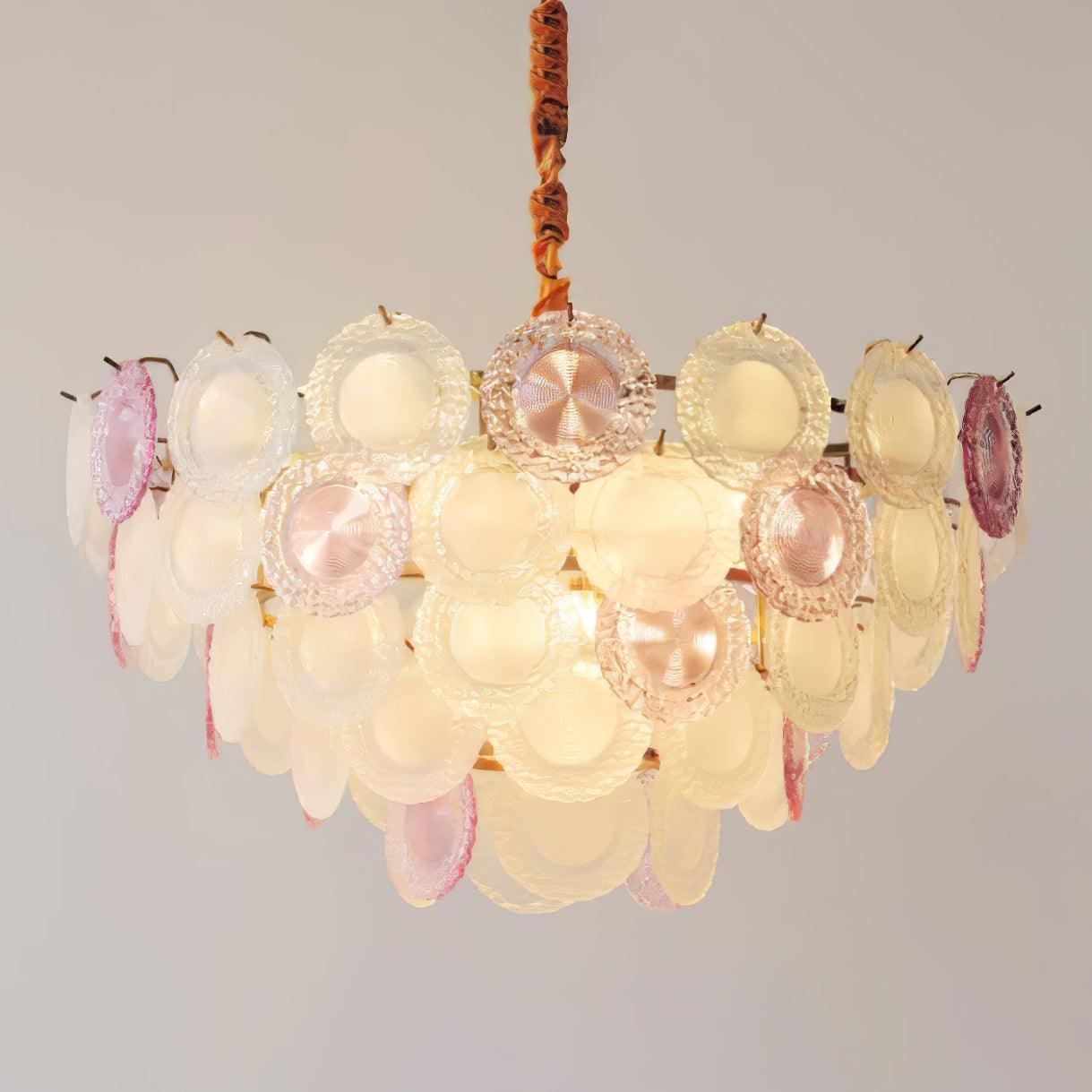 Elegant Rainbow Chandelier with Dimmable LED Lights and Crystal Accent