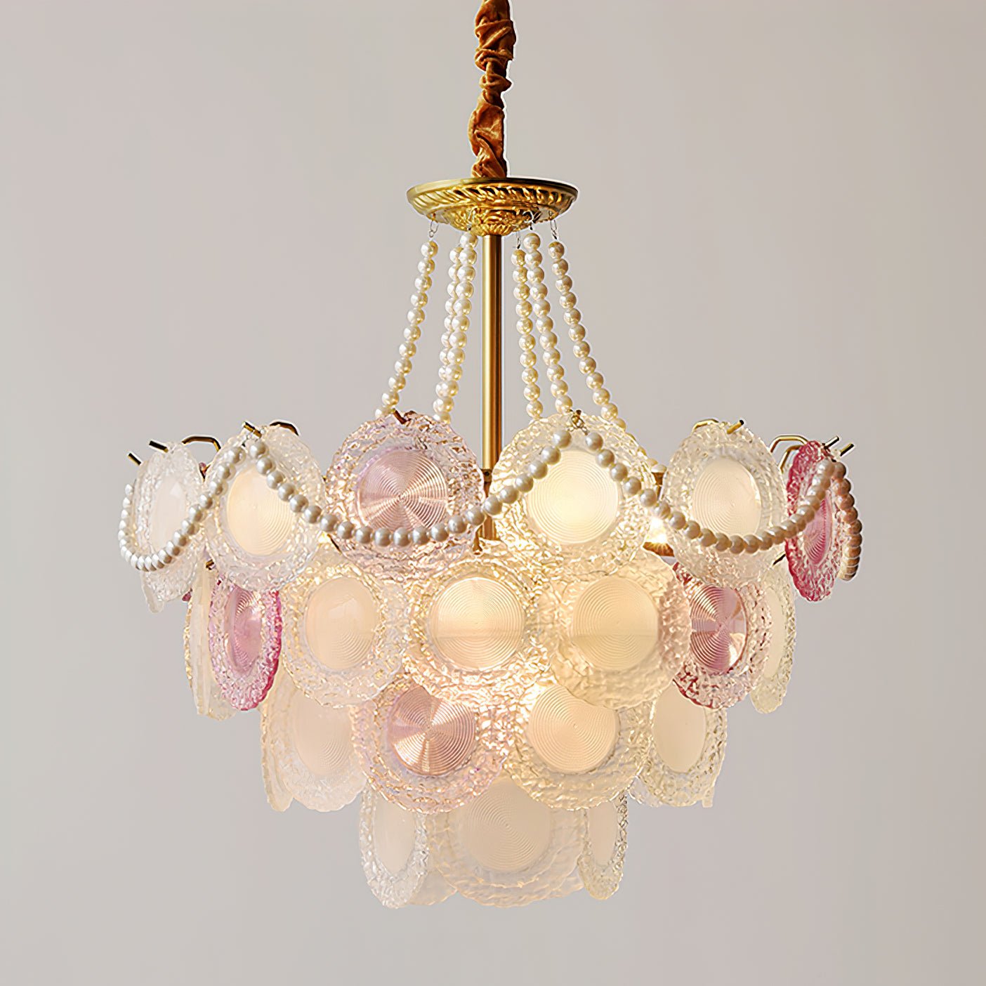 Elegant Rainbow Chandelier with Dimmable LED Lights and Crystal Accent