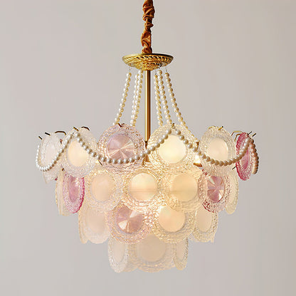 Elegant Rainbow Chandelier with Dimmable LED Lights and Crystal Accent