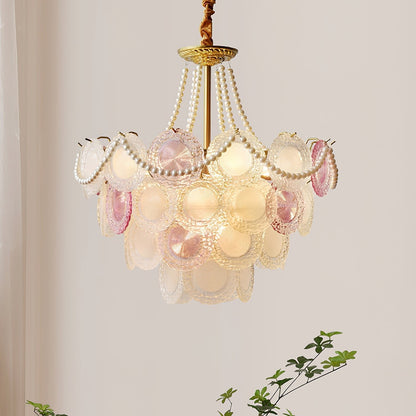 Elegant Rainbow Chandelier with Dimmable LED Lights and Crystal Accent