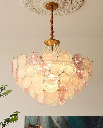 Elegant Rainbow Chandelier with Dimmable LED Lights and Crystal Accent