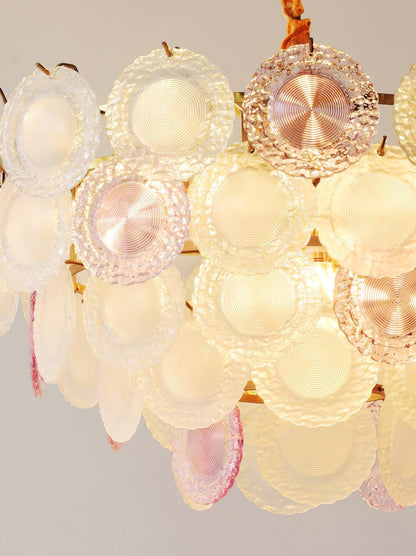Elegant Rainbow Chandelier with Dimmable LED Lights and Crystal Accent