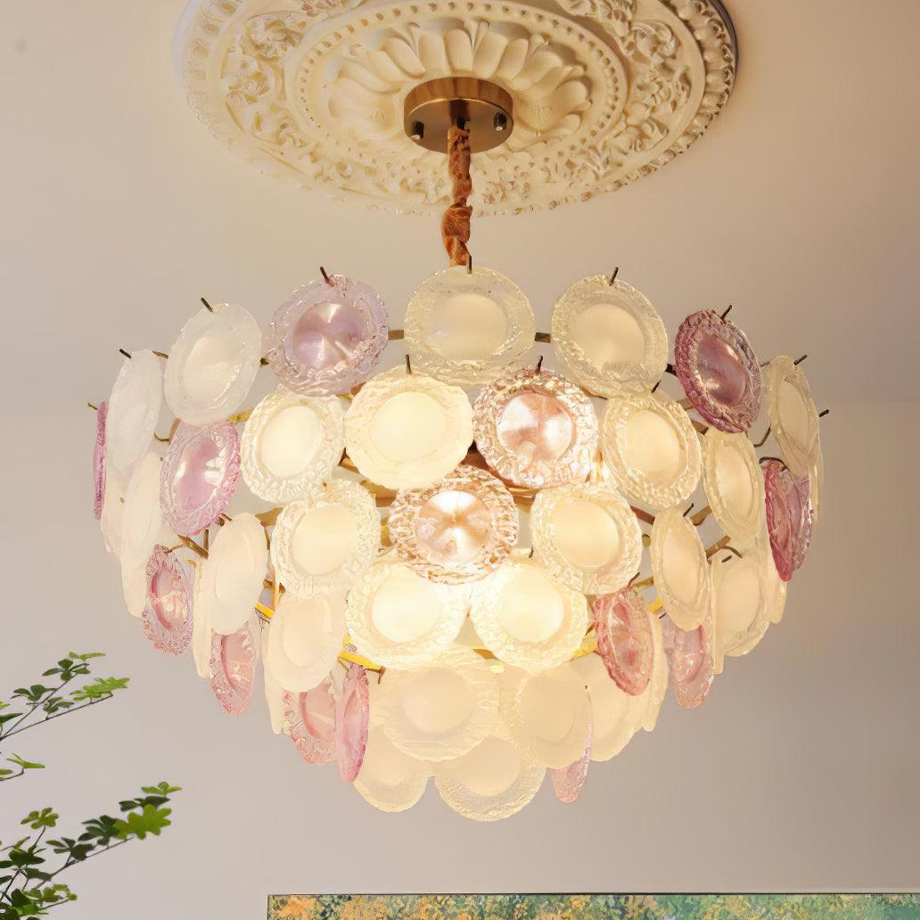 Elegant Rainbow Chandelier with Dimmable LED Lights and Crystal Accent